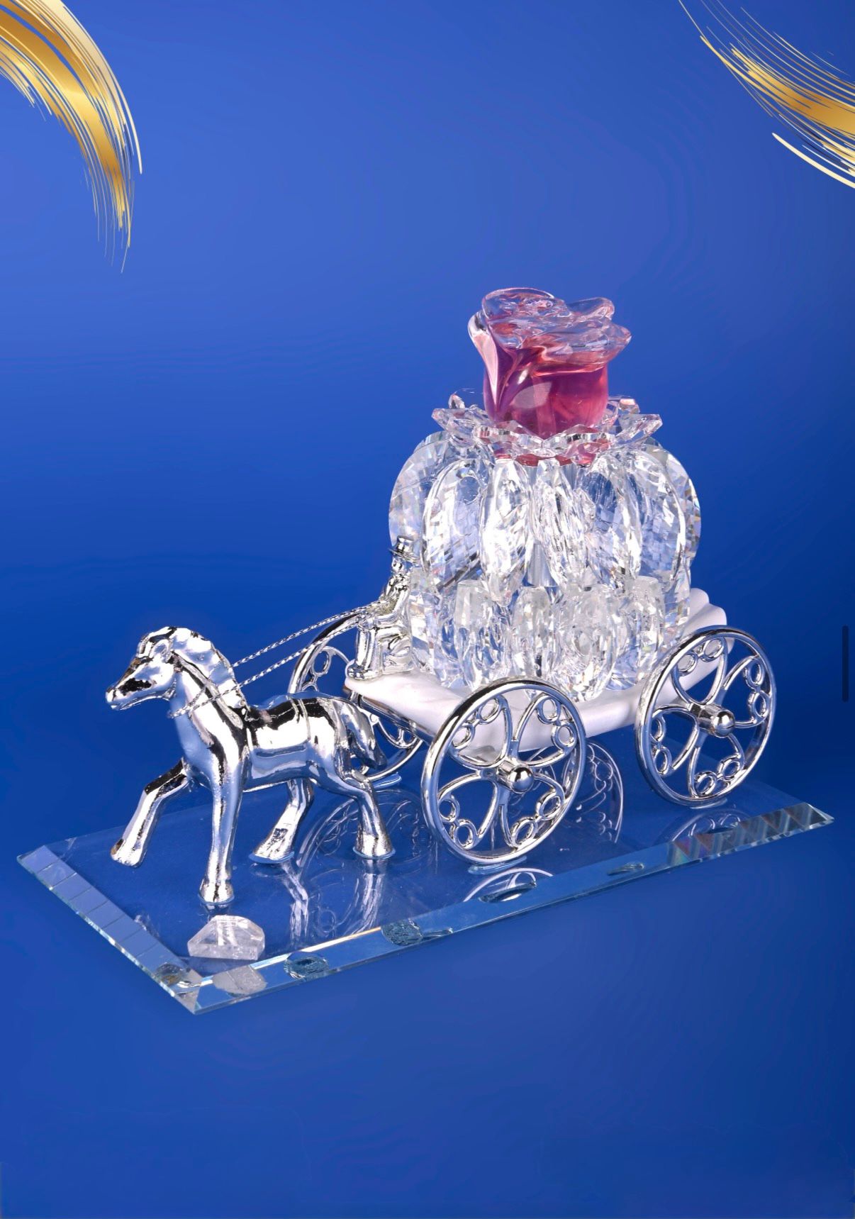 Carrozza Porta Profumo Con Rosa
