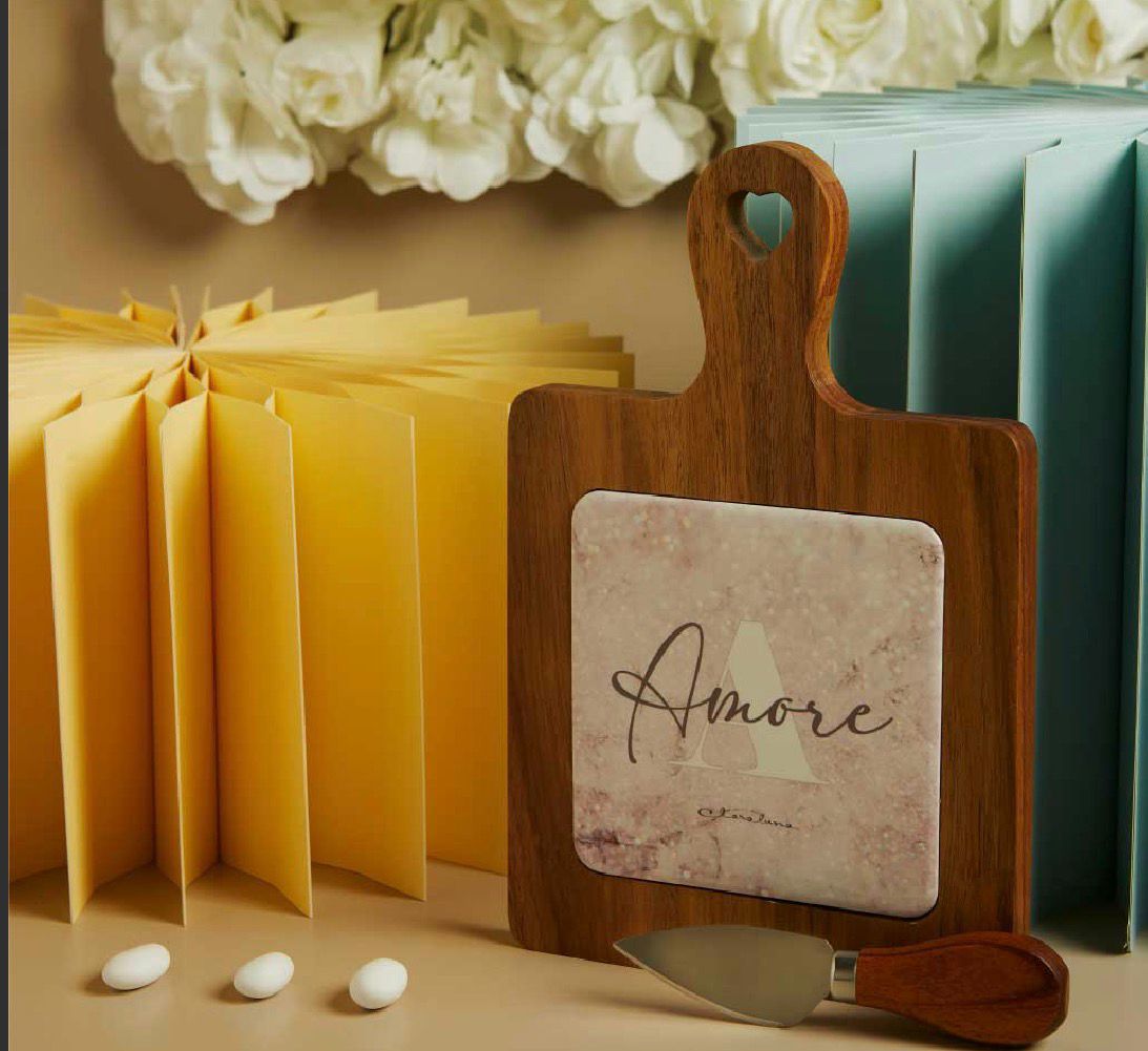 Tagliere Acacia Amore Con Coltellino
