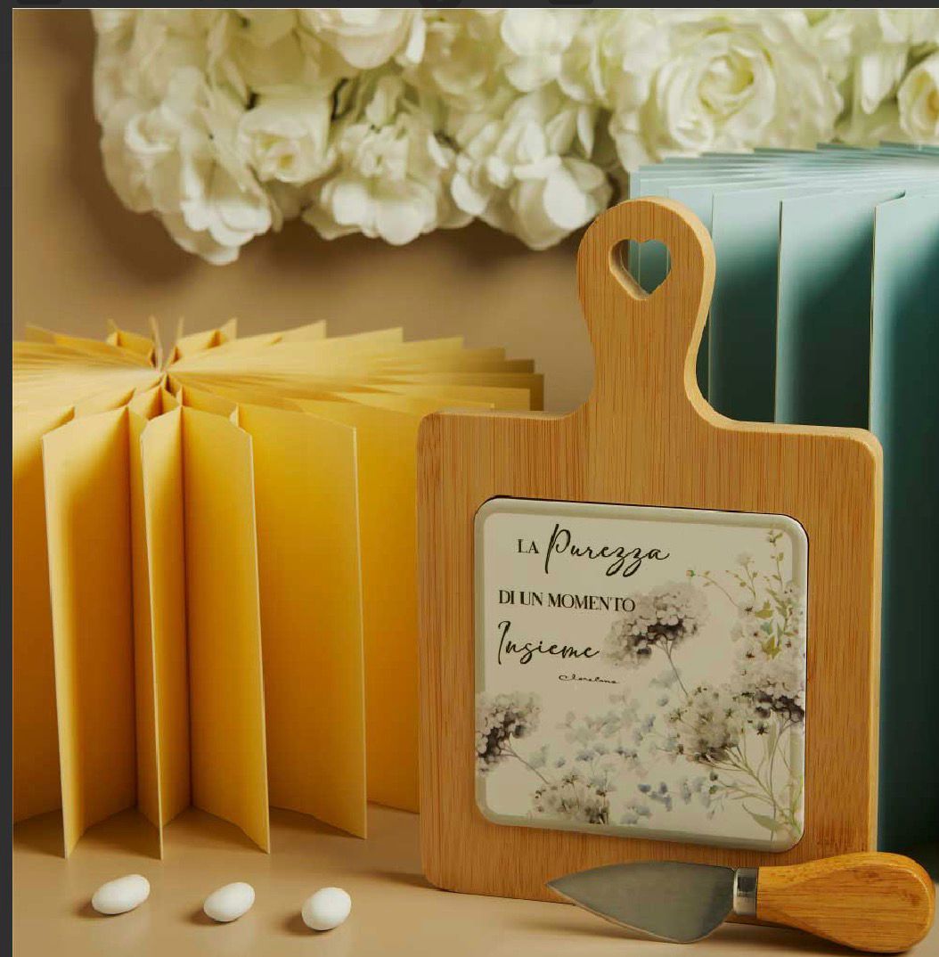 Tagliere Bambù Verde Con Coltellino