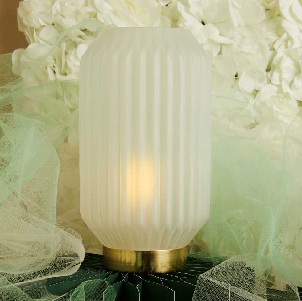 Lampada Grande Plissettata Bianca