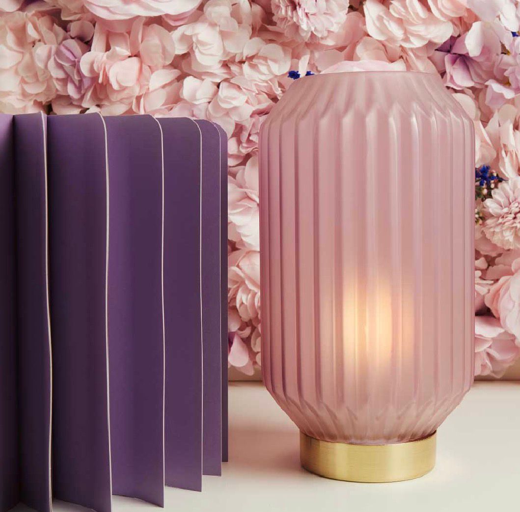 Lampada Grande Plissettata Lilla