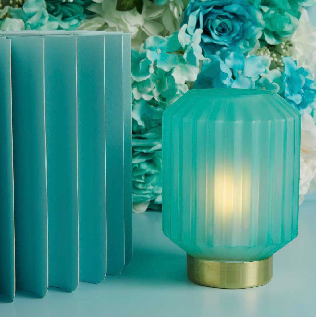 Lampada Piccola Plissettata Azzurra