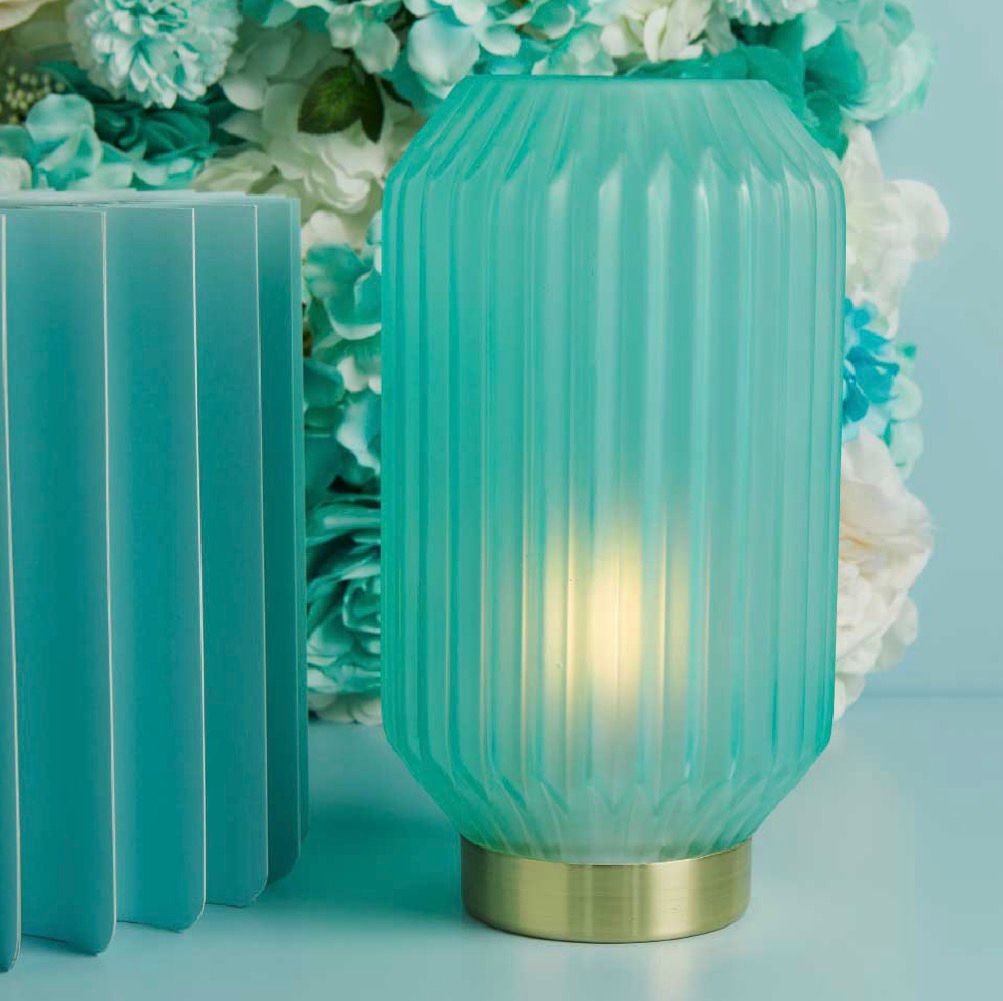 Lampada Grande Plissettata Azzurra