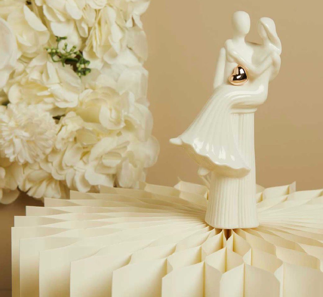 Coppia Sposi Cuore Oro Rosa