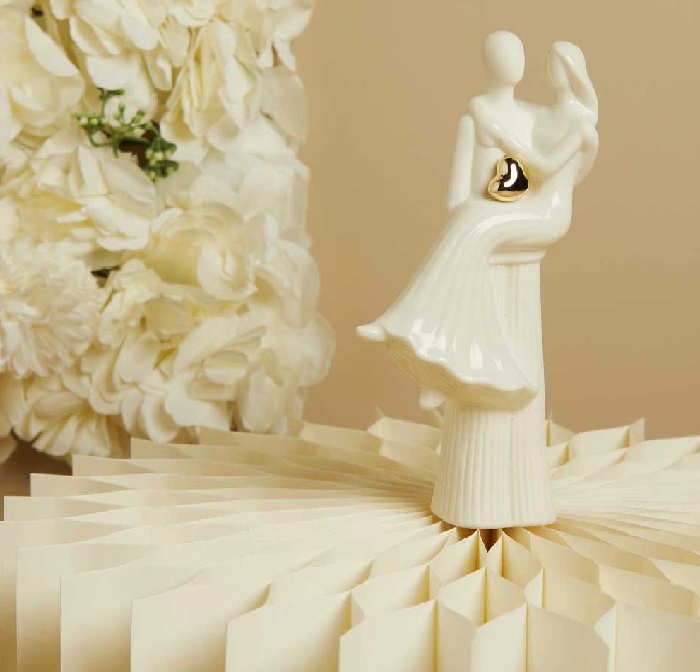 Coppia Sposi Cuore Oro