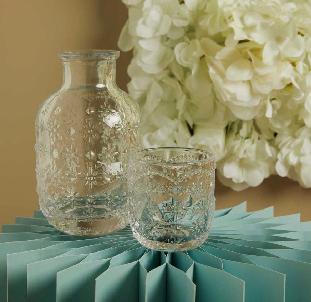 Caraffa Con Bicchiere In Vetro Bianco