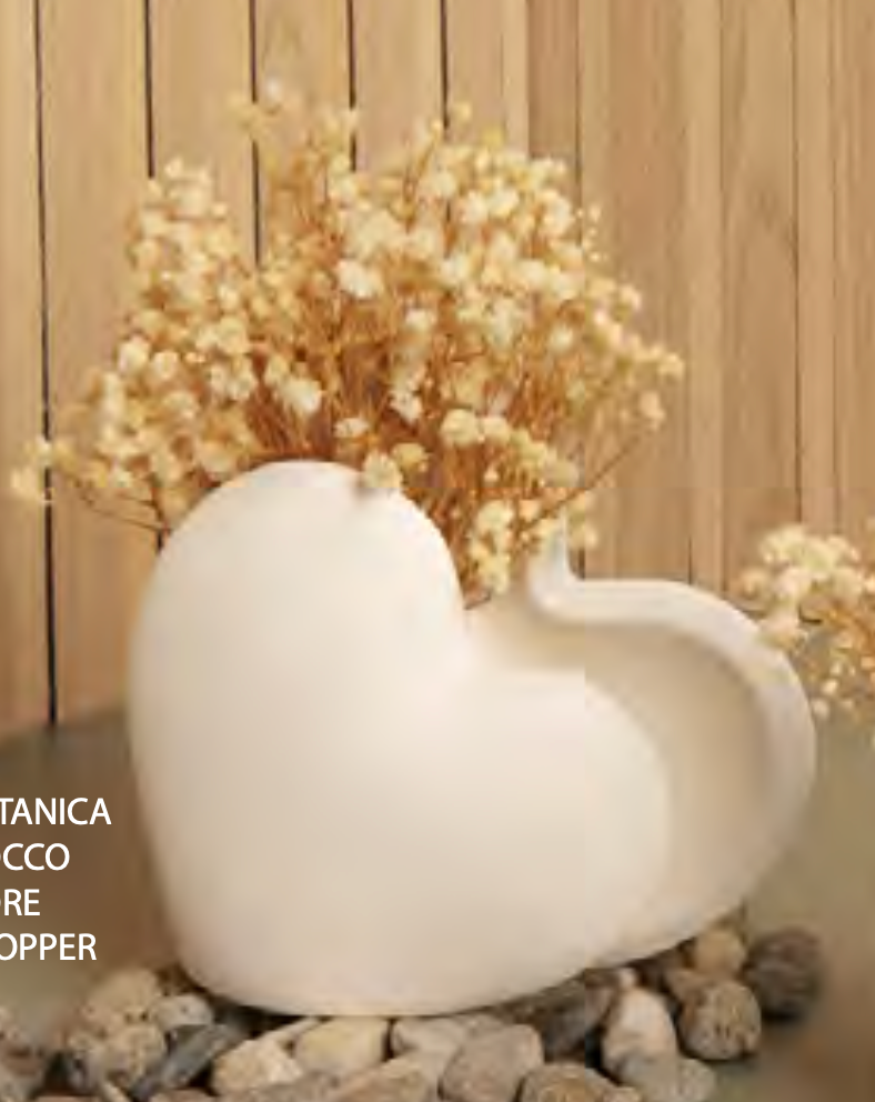 Vaso cuore con fiori claraluna