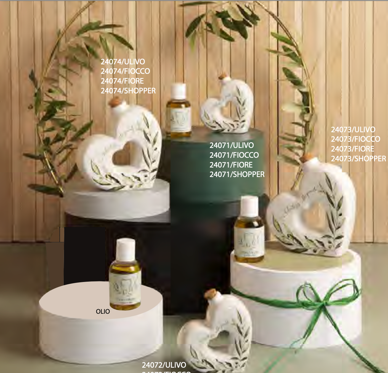 Oliera a forma di cuore con olio