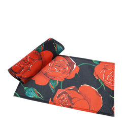 box 2 tovagliette rose baccart nero/rosso 40x60cm