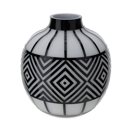 vaso vetro cage sat. bianco dia. 27xh28cm