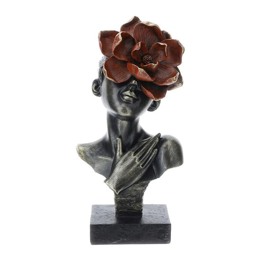 busto dahlia resina bronzo/rosso 31cm