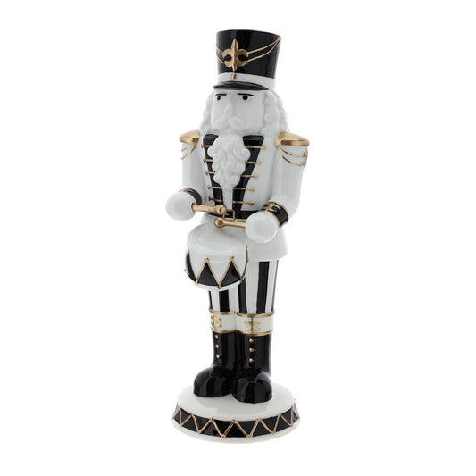 soldatino in porcellana bianco/nero/oro 28cm