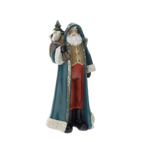 babbo natale resina verde/rosso 29cm