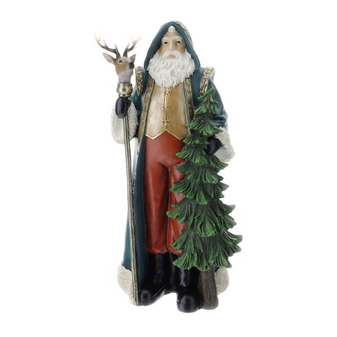 babbo natale resina verde/rosso 50cm