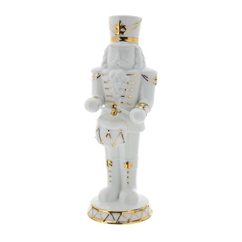 soldatino porcellana bianco/oro 28 cm
