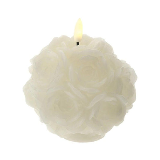 candela led sfera rose bianche dia. 12,5cm