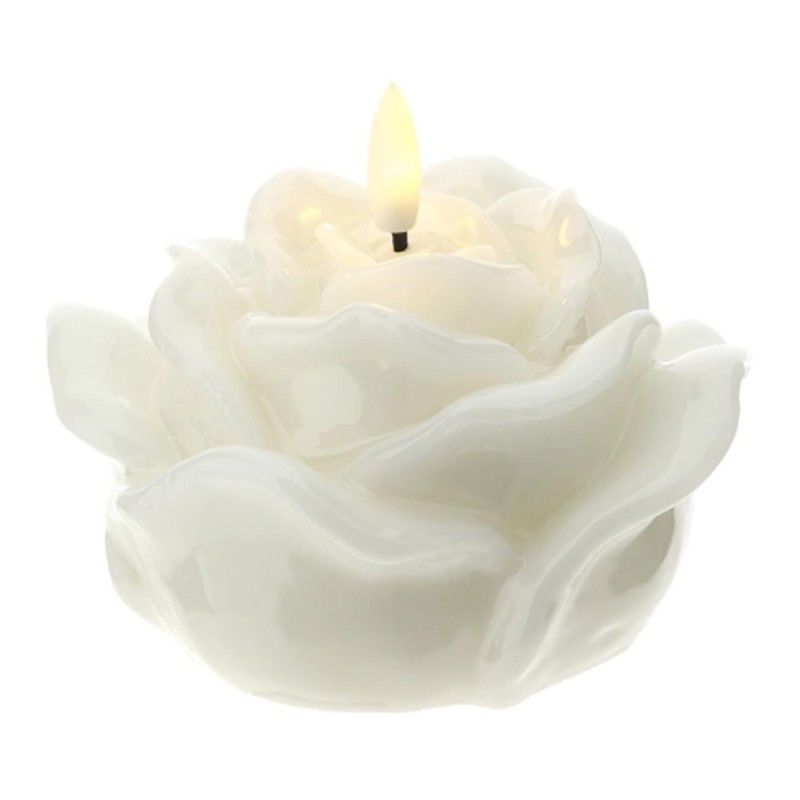 Candela led rosa laccata bianca