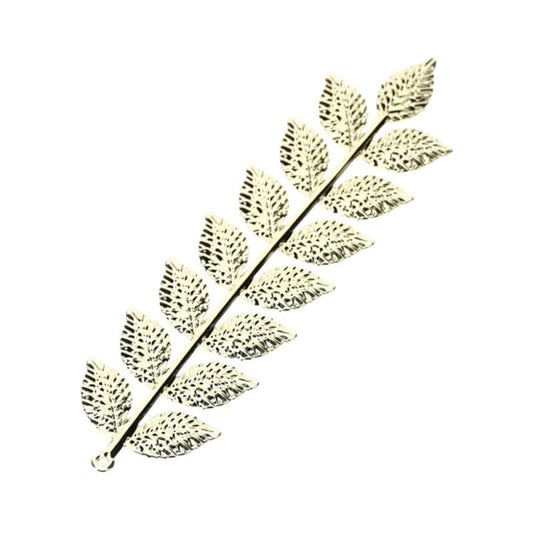 rametto 15 foglie metallo cromo oro 10,5cm