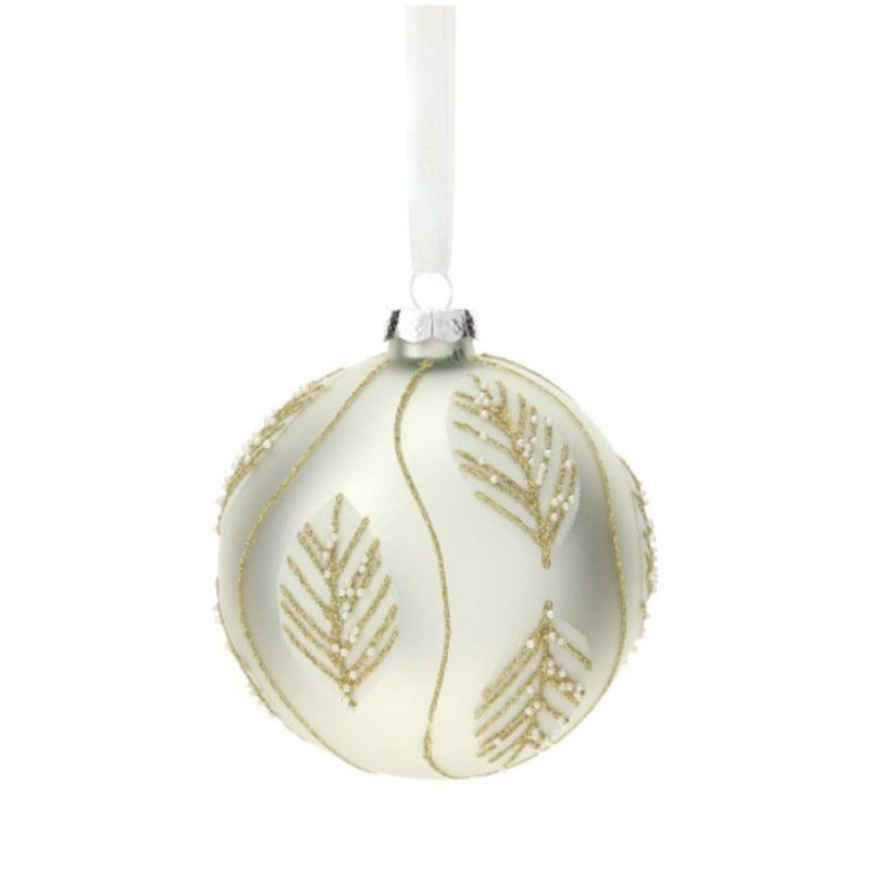 Sfera vetro soffiato bianco satinato