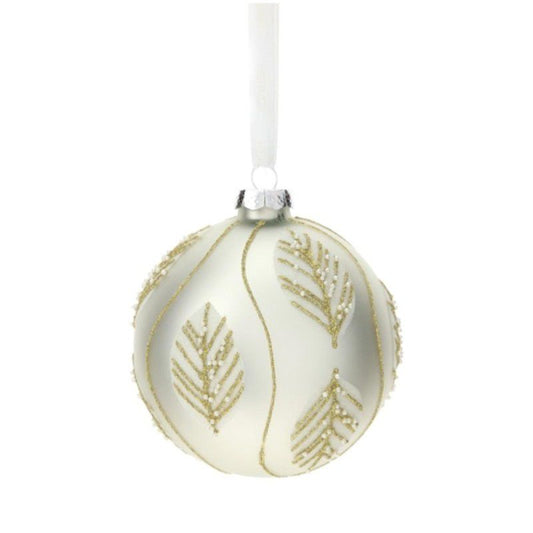 sfera vetro soffiato dia. 10 cm bianco satinato