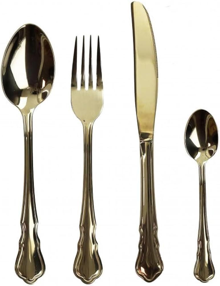 Set 16 posate imperial gold inox