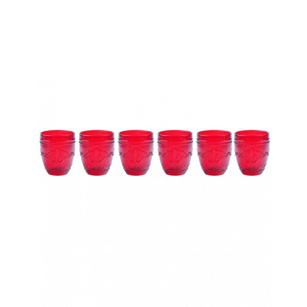 bicchiere rouge rosso set 6pz vetro