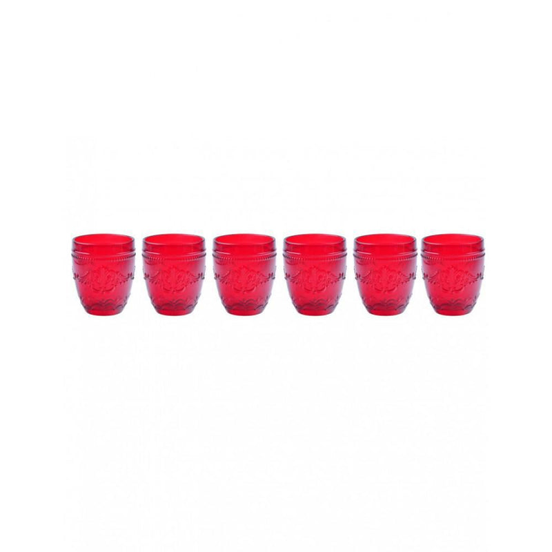 bicchiere rouge rosso set 6pz vetro