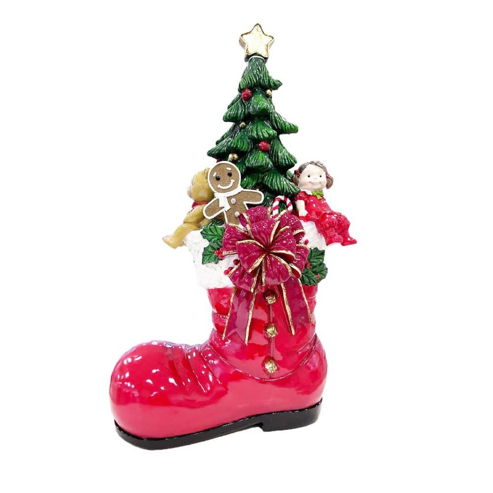 Stivale con albero di Natale in resina c/led - christmas