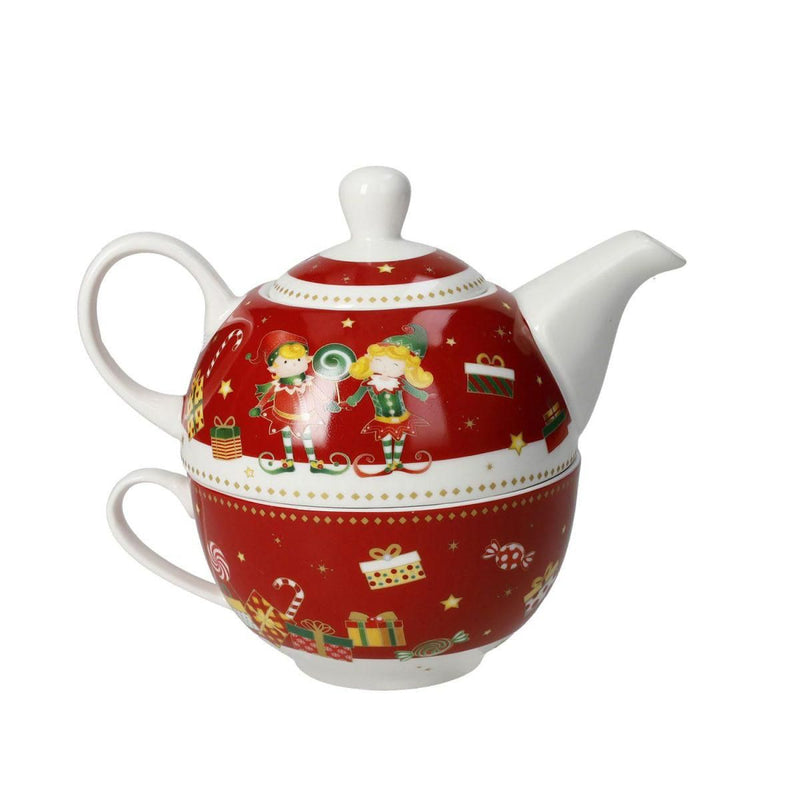 teiera connrazza elfomagia new bone china (rosso)