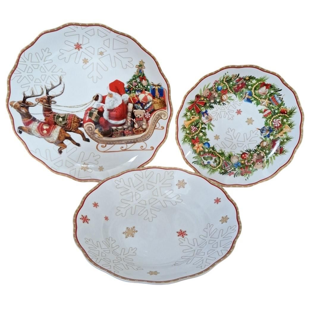 Set tavola 18 pz christmas porcellana