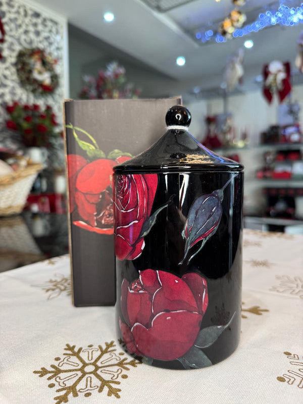 candela rose baccarat dia 9.5x18cm 520g vetro nero