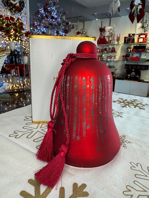 campana vetro rosso luce led dia. 12xh17cm