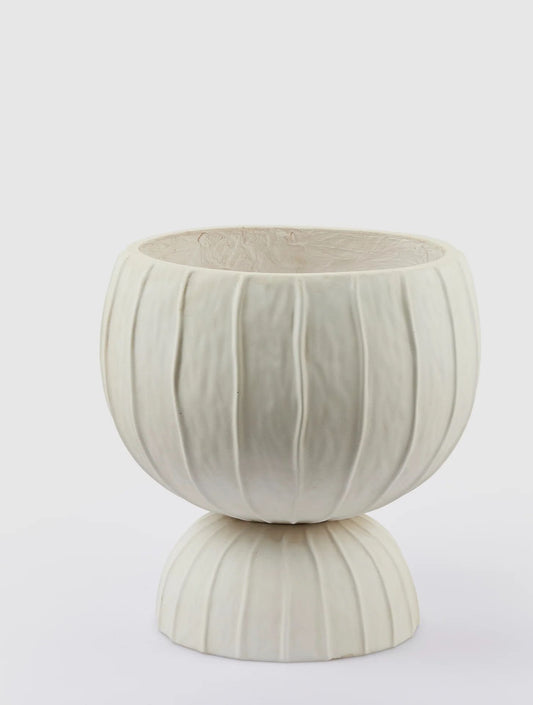 vaso righe bombato con piede H.35
