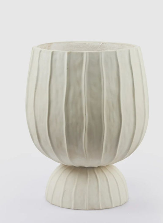 vaso righe bombato con piede H.45 D.35
