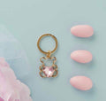 Portachiavi Piccolo Oro Orso Con Cuore Rosa