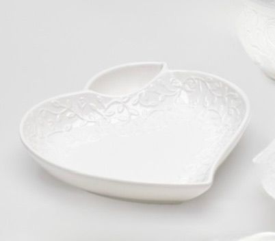 Piatto Cuore Snack Porcellana Romance