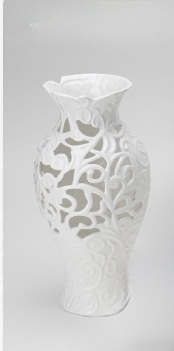 Vaso Porcellana Traforato Bianco