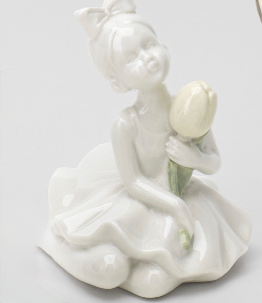 Ballerina Porcellana Bianca Tulipano Giallo