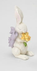 Coniglio Resina Bianco Tulipani