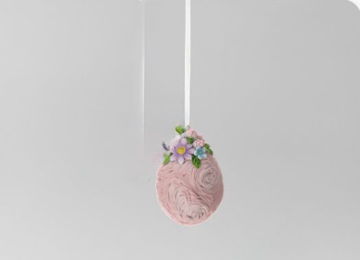 Uovo Resina Rosa Da Appendere