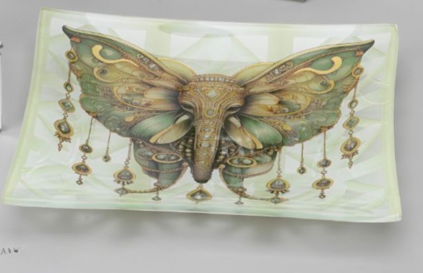 Piatto Vetro Elefante Animalgem