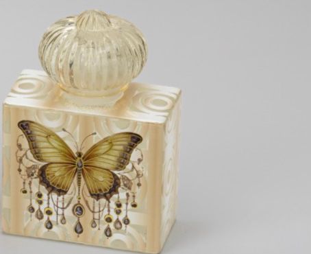 Bottiglia Porta Profumo Vetro Farfalla