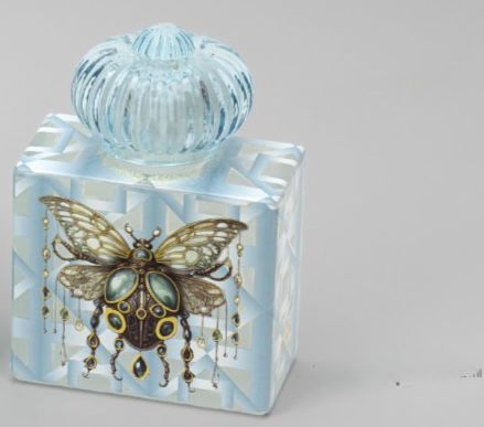 Bottiglia Porta Profumo Vetro Scarabeo