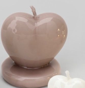 Candela Laccata Cuore Rosa