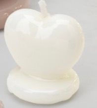 Candela Laccata Cuore Bianco