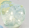 Cuore In Vetro Verde Con Luce Led Effetto Crackle