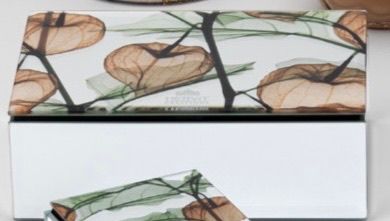 Cofanetto Portagioie In Legno Con Top In Vetro Base A Specchi E Intero In Velluto Nero