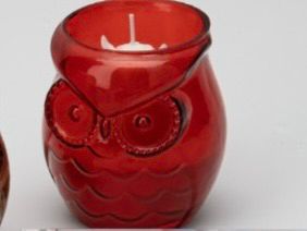 Candela Vetro Profumata Civetta Rossa