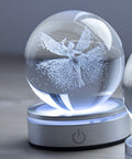 Sfera In Cristallo Ballerina Con Base Luminosa Led RGB