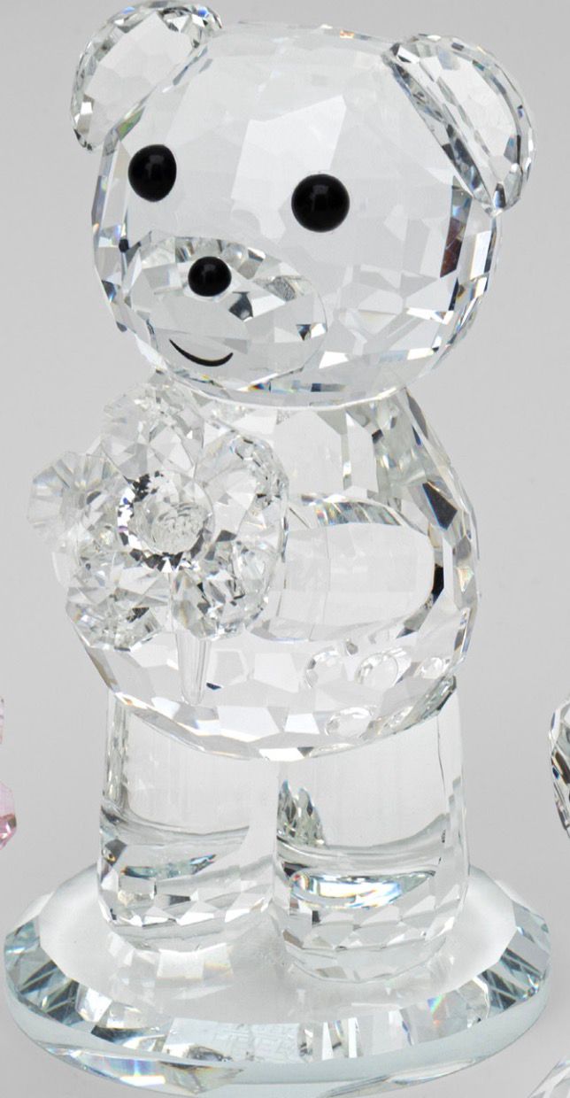 Orsetto Cristallo Con Fiore Trasparente